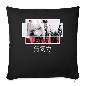 Evil Girl Grunge Aesthetic Dark Gothic Anime Haraj - Sofakissenbezug 45 x 45 cm - Schwarz - Vorne