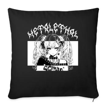 Metalethal Kawaii Anime Goth Girl Harajuku Grunge - Sofakissenbezug 45 x 45 cm - Schwarz - Vorne