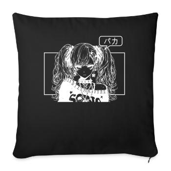 Kawaii Gothic Anime Girl Edgy Grunge Aesthetic Har - Sofakissenbezug 45 x 45 cm - Schwarz - Vorne