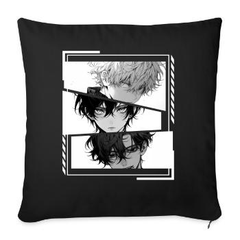 Dark Gothic Anime Guys Grunge Aesthetic Edgy Manga - Sofakissenbezug 45 x 45 cm - Schwarz - Vorne