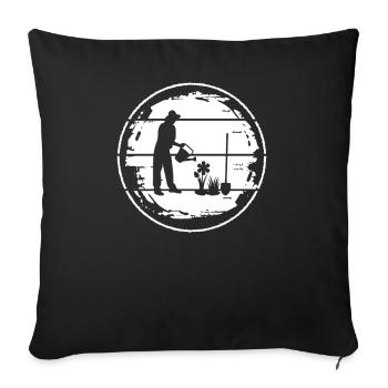 Jardinier, Agriculteur, Paysagiste, Plantes, Jardin - Housse de coussin décorative 45 x 45 cm - noir - Devant