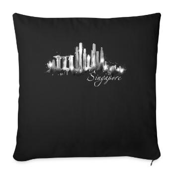 Singapore Skyline Silhouette Asia I Love Singapore - Sofa pillowcase 17,3'' x 17,3'' (45 x 45 cm) - black - Front