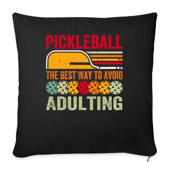 Pickleball - La meilleure façon d’éviter l’âge adulte - Housse de coussin décorative 45 x 45 cm - noir - Devant