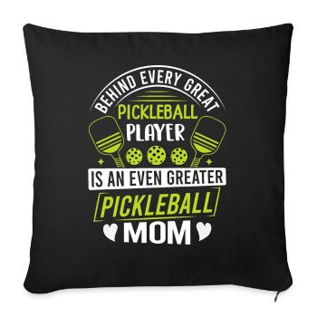 Behind Every Pickleball Player Is A Greater Mom - Sofa pillowcase 17,3'' x 17,3'' (45 x 45 cm) - black - Front