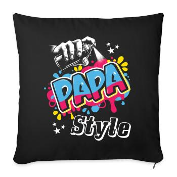 Gift idea graphic design dad style gaffiti - Sofa pillowcase 17,3'' x 17,3'' (45 x 45 cm) - black - Front