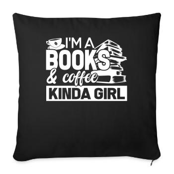 Book Books And Coffee Kinda Girl - Sofa pillowcase 17,3'' x 17,3'' (45 x 45 cm) - black - Front