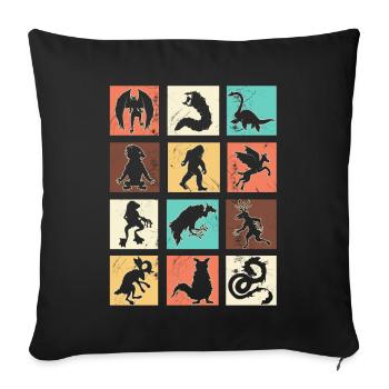 Cryptid Monsters - Sofakissenbezug 45 x 45 cm - Schwarz - Vorne