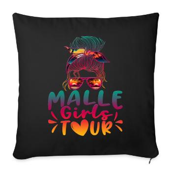 Visite des filles de Malle - Housse de coussin décorative 45 x 45 cm - noir - Devant