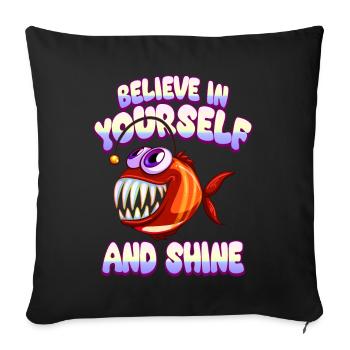 Soyez vous-même ! Confiance en soi, pensée positive, motivation - Housse de coussin décorative 45 x 45 cm - noir - Devant
