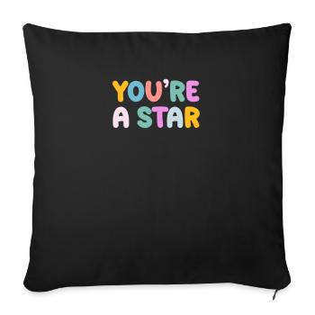 Soyez vous-même ! Confiance en soi, pensée positive, motivation - Housse de coussin décorative 45 x 45 cm - noir - Devant