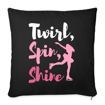 Figure Skater Figure Skating Club Girl Ice Skating - Sofa pillowcase 17,3'' x 17,3'' (45 x 45 cm) - black - Front