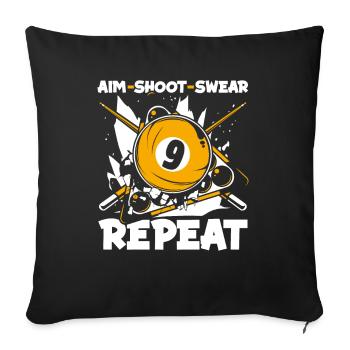 Aim Shoot Swear Repeat Pool Table Billiards - Sofa pillowcase 17,3'' x 17,3'' (45 x 45 cm) - black - Front