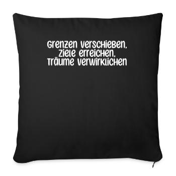 Fitness - Grenzen verschieben, Ziele erreichen, - Sofakissenbezug 45 x 45 cm - Schwarz - Vorne
