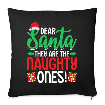 Cher Père Noël, ils sont les vilains drôles - Housse de coussin décorative 45 x 45 cm - noir - Devant