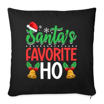 Santa's Favorite Ho Funny Ho Ho Christmas Family - Sofa pillowcase 17,3'' x 17,3'' (45 x 45 cm) - black - Front