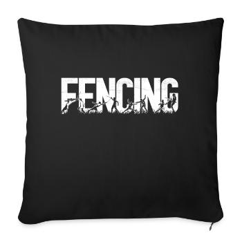 Escrime Vintage Fencer - Housse de coussin décorative 45 x 45 cm - noir - Devant