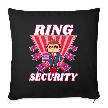 Bague de sécurité Mariage - Housse de coussin décorative 45 x 45 cm - noir - Devant