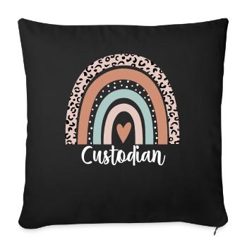 Custodian Rainbow Leopard Funny Custodian - Sofa pillowcase 17,3'' x 17,3'' (45 x 45 cm) - black - Front