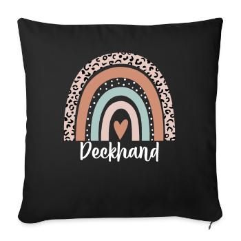 Deckhand Regenbogen Leopard Lustiger Decksmann - Sofakissenbezug 45 x 45 cm - Schwarz - Vorne