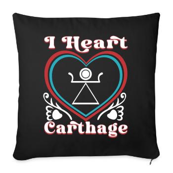 J’aime Carthage - Housse de coussin décorative 45 x 45 cm - noir - Devant