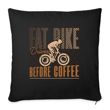 Fat Bike Driver Before Two-Wheeler Coffee Lover - Sofa pillowcase 17,3'' x 17,3'' (45 x 45 cm) - black - Front