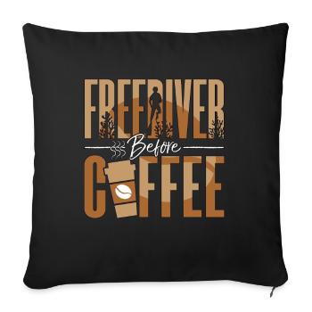 Freediving Freediver Before Coffee Diving Lover - Sofakissenbezug 45 x 45 cm - Schwarz - Vorne