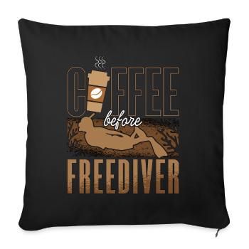 Café d’apnée avant l’apnée Plongeur Amateur de café - Housse de coussin décorative 45 x 45 cm - noir - Devant