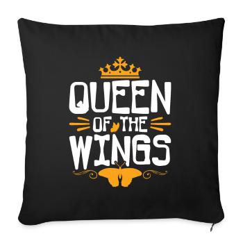 Queen of the Wings - Monarch Butterfly - Sofa pillowcase 17,3'' x 17,3'' (45 x 45 cm) - black - Front