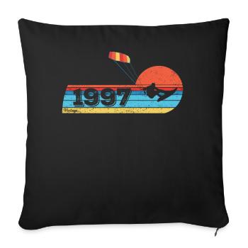 Kitesurf Anniversaire né en 1997 - Housse de coussin décorative 45 x 45 cm - noir - Devant
