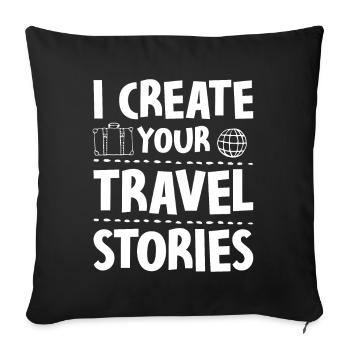 Je crée vos récits de voyage Agence de voyages - Housse de coussin décorative 45 x 45 cm - noir - Devant
