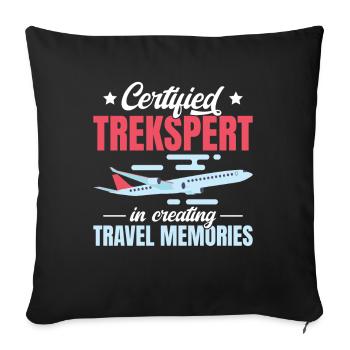 Trekspert certifié dans la création de souvenirs de voyage - Housse de coussin décorative 45 x 45 cm - noir - Devant