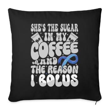 Elle est le sucre dans mon café - Housse de coussin décorative 45 x 45 cm - noir - Devant