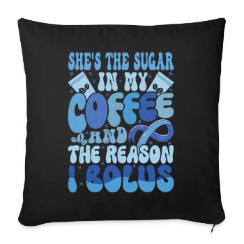 Elle est le sucre dans mon café - Housse de coussin décorative 45 x 45 cm - noir - Devant