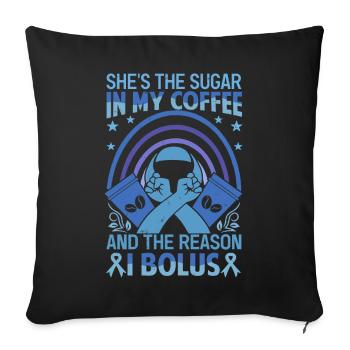 Elle est le sucre dans mon café - Housse de coussin décorative 45 x 45 cm - noir - Devant