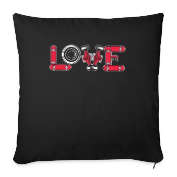 Love Skaterboy Skatepark Skatergirl Skater - Sofa pillowcase 17,3'' x 17,3'' (45 x 45 cm) - black - Front