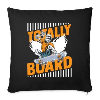 Totally Board Skatergirl Skaterboy Skatepark - Sofa pillowcase 17,3'' x 17,3'' (45 x 45 cm) - black - Front