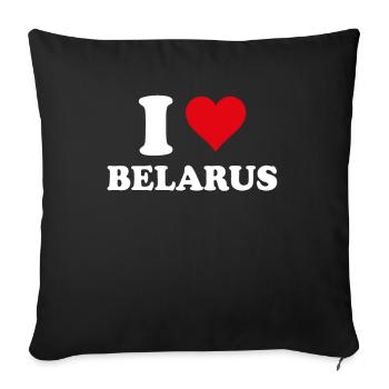 I Love Belarus Heart Belarusian Gift - Sofa pillowcase 17,3'' x 17,3'' (45 x 45 cm) - black - Front