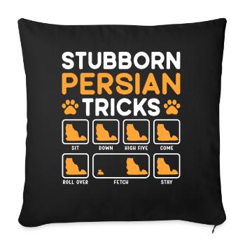 Stubborn Tricks Persian Cat - Sofakissenbezug 45 x 45 cm - Schwarz - Vorne