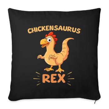Chickensaurus Rex - Chicken Design - Sofa pillowcase 17,3'' x 17,3'' (45 x 45 cm) - black - Front