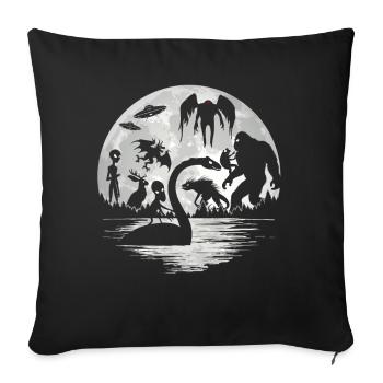 Bigfoot Mothman Jersey Devil Alien Cryptides - Housse de coussin décorative 45 x 45 cm - noir - Devant