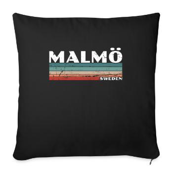 Malmö Sweden Vintage Schweden Retro Schwede - Sofakissenbezug 45 x 45 cm - Schwarz - Vorne