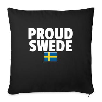 Fier Suédois Suède Drapeau suédois Suède - Housse de coussin décorative 45 x 45 cm - noir - Devant