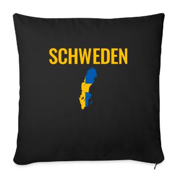Sweden Map Swedish Flag Sweden - Sofa pillowcase 17,3'' x 17,3'' (45 x 45 cm) - black - Front