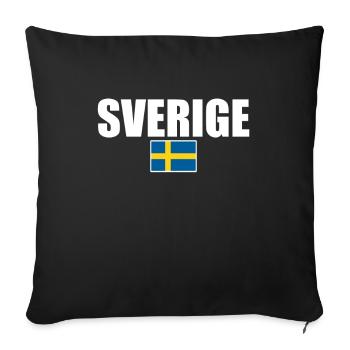 Sverige Schweden Schwedische Flagge Schwede - Sofakissenbezug 45 x 45 cm - Schwarz - Vorne