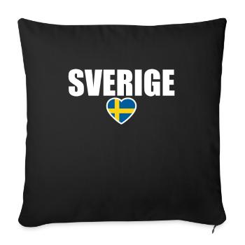 Sverige Schweden Schwedische Flagge Schwede - Sofakissenbezug 45 x 45 cm - Schwarz - Vorne