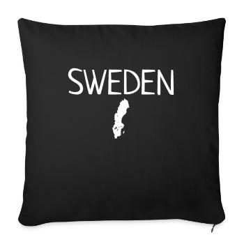 Suède Suède Carte Suède Suédois Suédois - Housse de coussin décorative 45 x 45 cm - noir - Devant