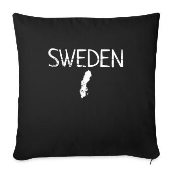 Suède Vintage Suède carte suédois suédois - Housse de coussin décorative 45 x 45 cm - noir - Devant