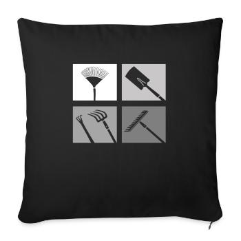 Gardener Farmer Landscape Gardener Plant Garden - Sofa pillowcase 17,3'' x 17,3'' (45 x 45 cm) - black - Front