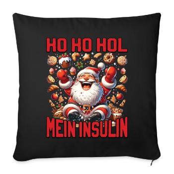 Ho Ho Hold My Blood Sugar Level - Diabetes Spruch - Sofakissenbezug 45 x 45 cm - Schwarz - Vorne
