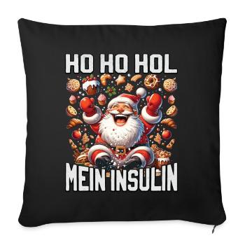 Ho Ho Hold My Blood Sugar Level - Diabetes Spruch - Sofakissenbezug 45 x 45 cm - Schwarz - Vorne